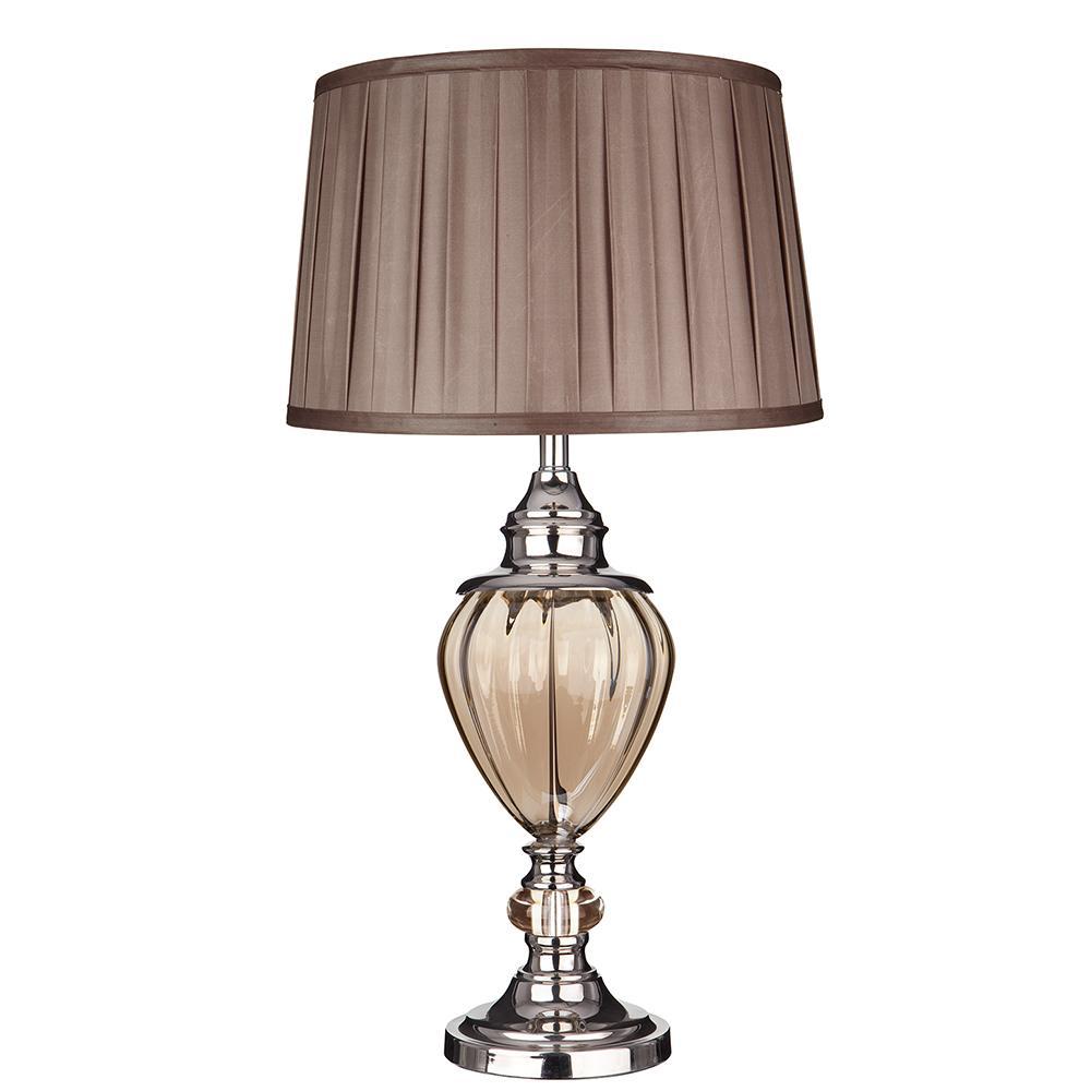 ADSL 3721AM uvegtestu klasszikus asztali ernyos lampa barna kave szin ezust krom elegans polgari.jpg